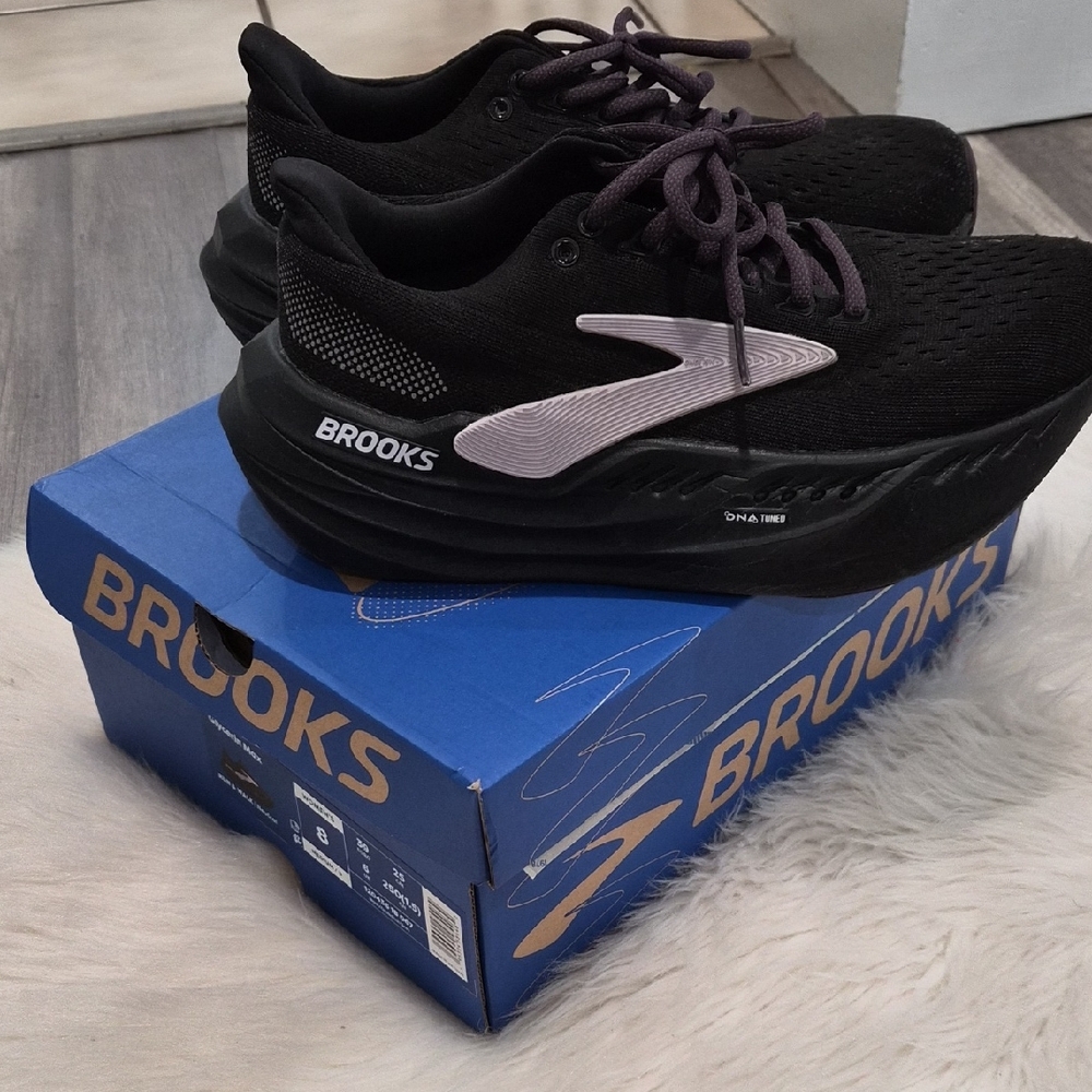 Brooks Black and Purple Athletic Shoes